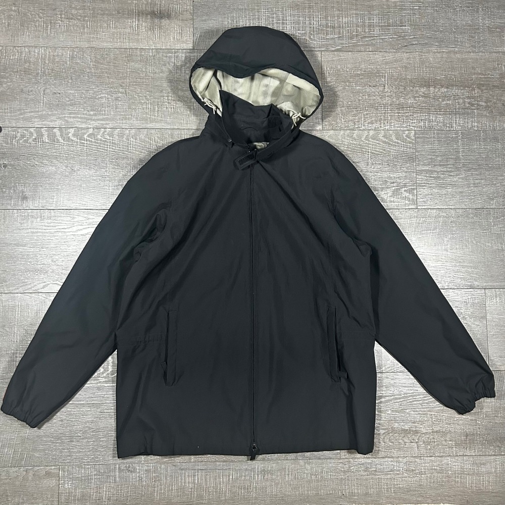 Prada Sport SGV85 Black Hooded Windbreaker Jacket Linea Rossa Mens IT 52 US L